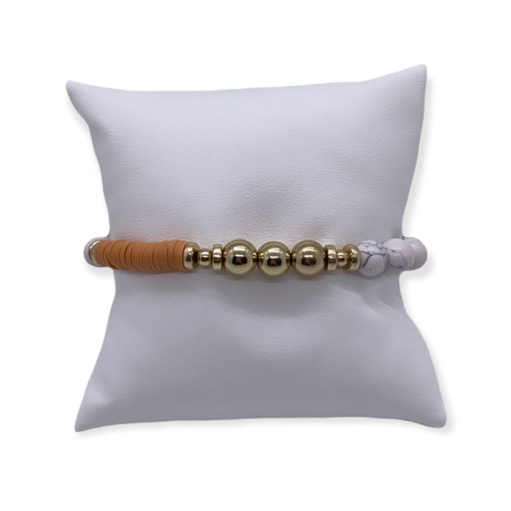 NWT Wool + Pepper Co. Marble + Gold Bracelet